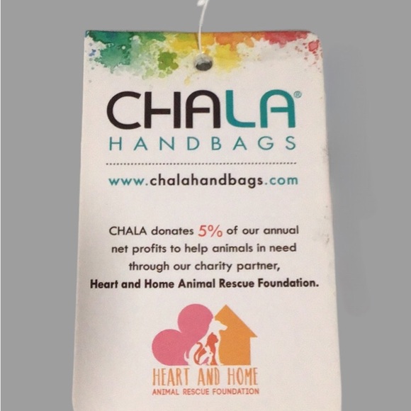 NWT CHALA Fat Cat Mini Crossbody Bag w/2 Straps, Vegan Leather, Stripes, Black - Picture 14 of 15